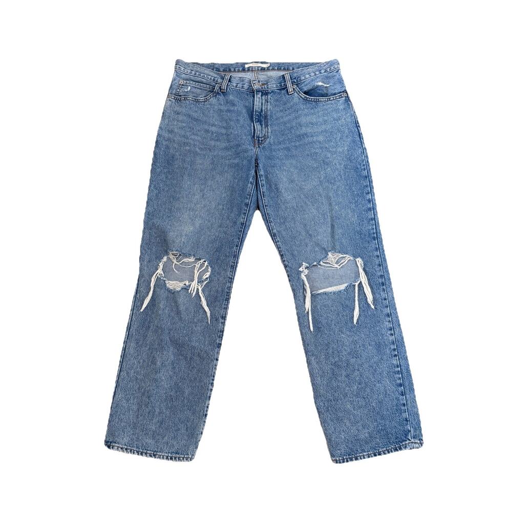 Levi's '94 Baggy Jeans 32 Women's Mid Rise Straight Leg Loose Destructed 38x31